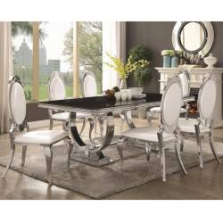 Antoine 7 Piece Dining Set with Stainless Steel Table